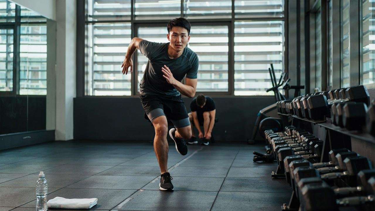 Athlete warming up before exercise.