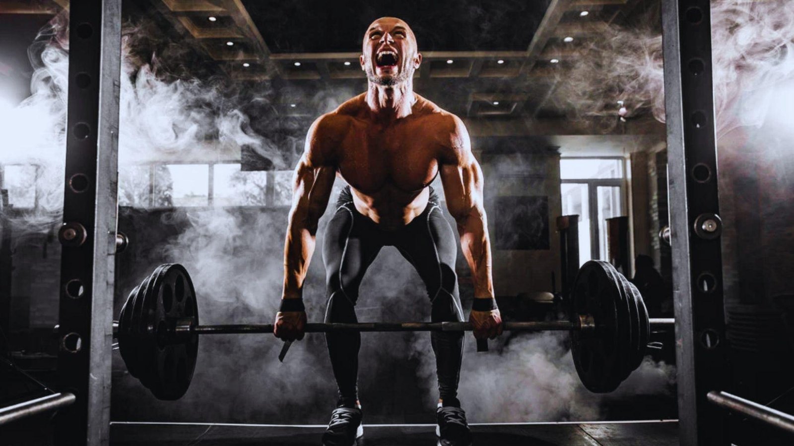 Beginner performing a conventional deadlift.