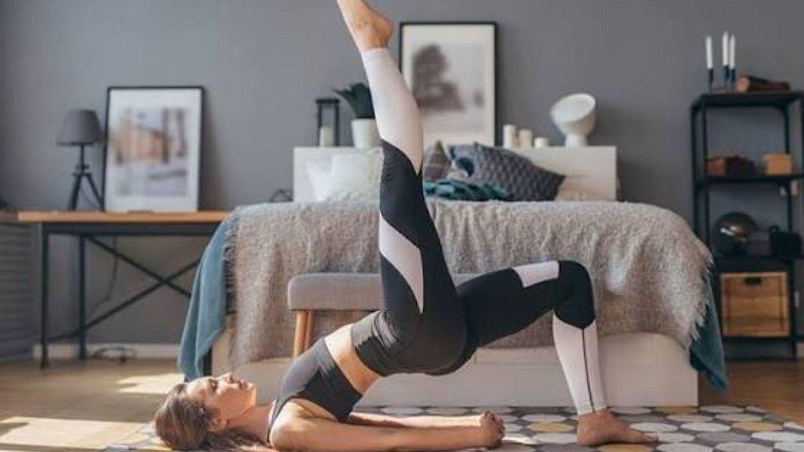 Glute Bridge is one of the best Pilates Board Workouts