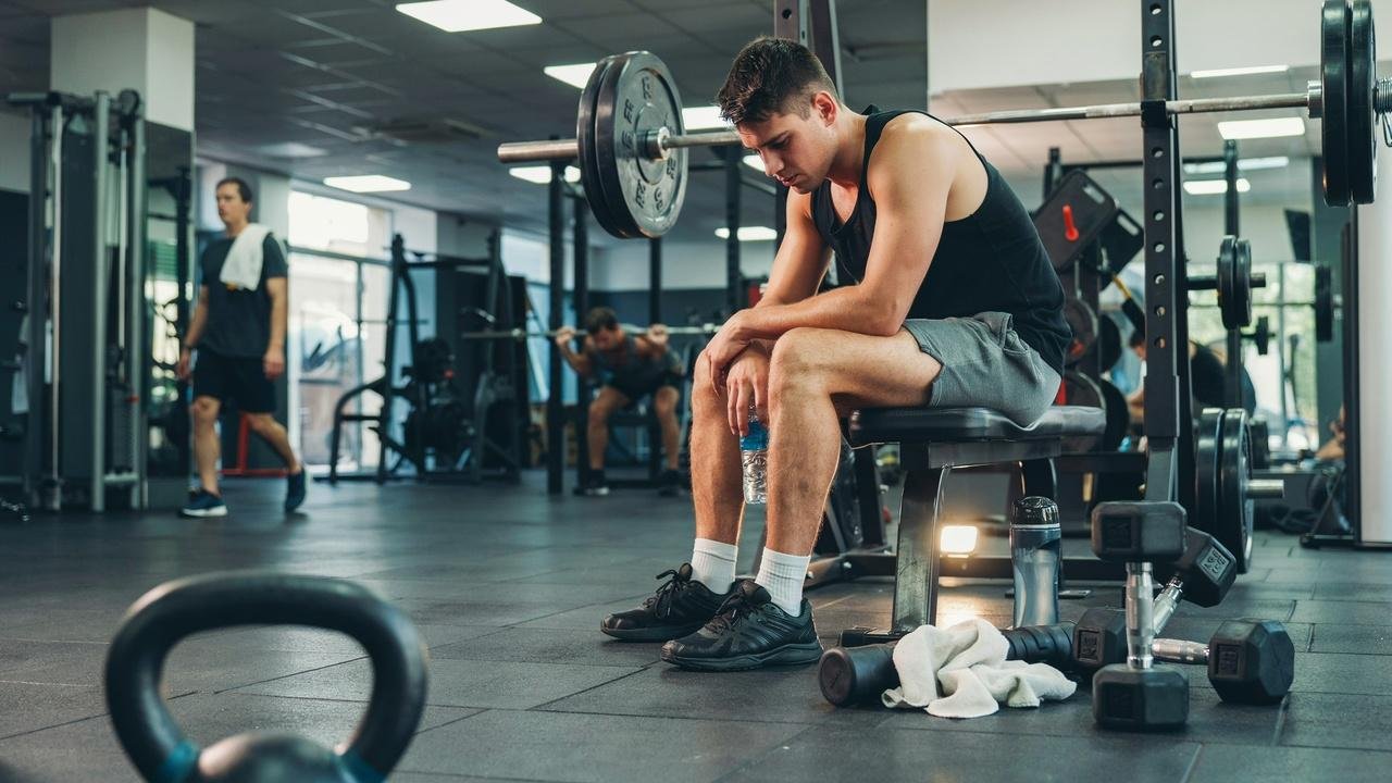 Athlete unable to complete a familiar workout routine.