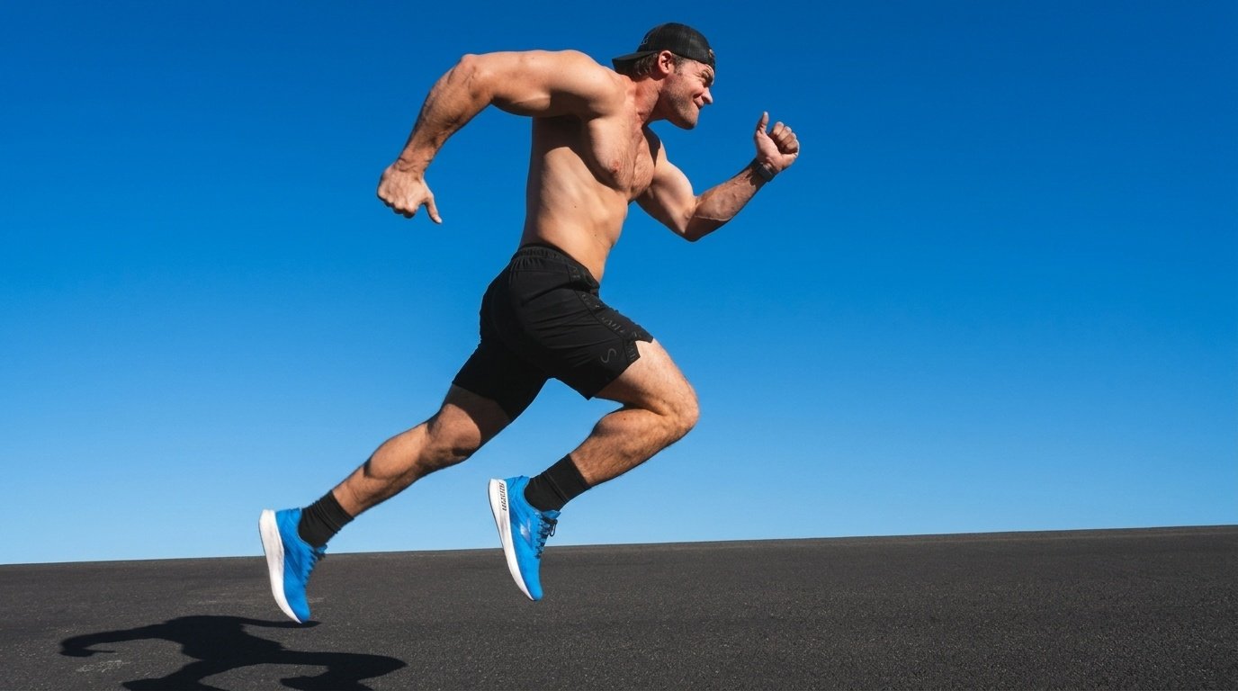 Athlete jogging outdoors at a steady pace to build aerobic endurance for wrestling.