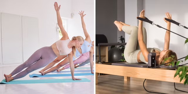 Mat Pilates compared with Reformer Pilates for different fitness goals.