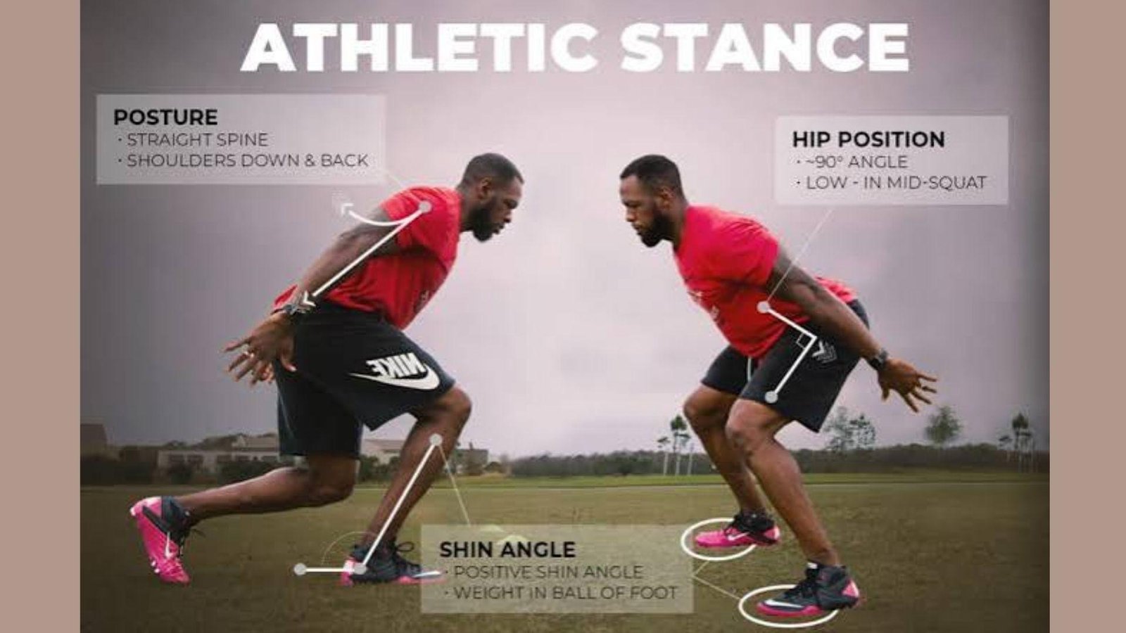 man practicing athletic stance.Practice your wrestling stance while moving side to side and forward and back, staying low the entire time. This builds muscle memory for staying balanced and ready to react the moment an opponent shifts weight or changes level.