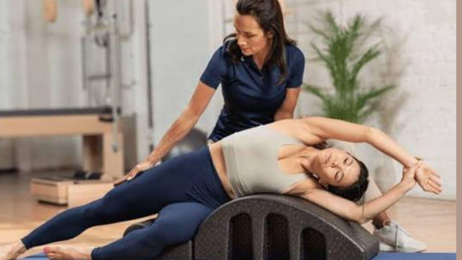 an expert helping fix posture of a client.