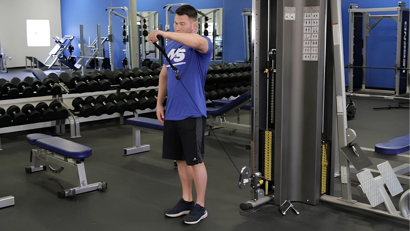 Single-Arm Cable Front Raise is one of the Best Cable Shoulder Workouts