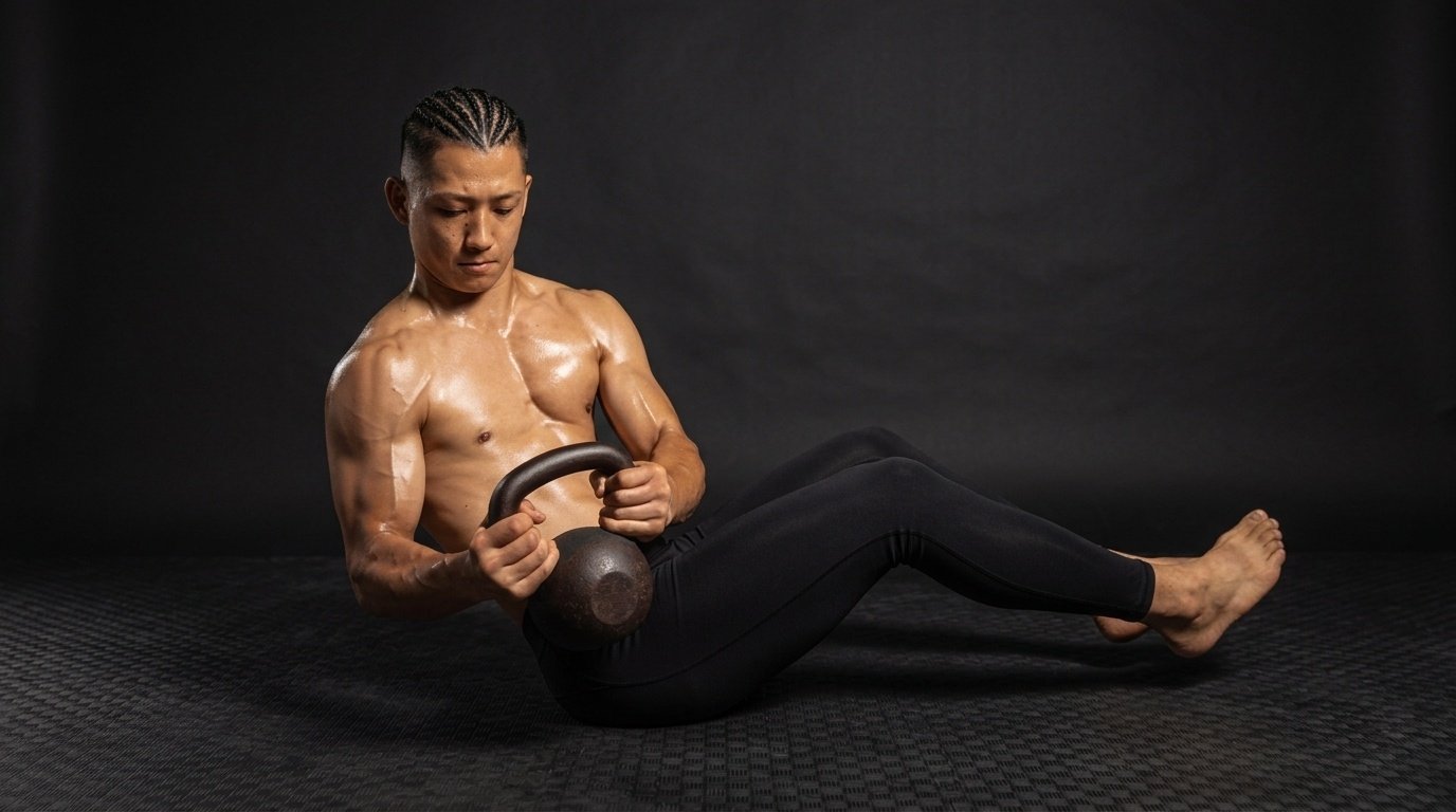 Athlete performing exercises to build core strength for wrestling.