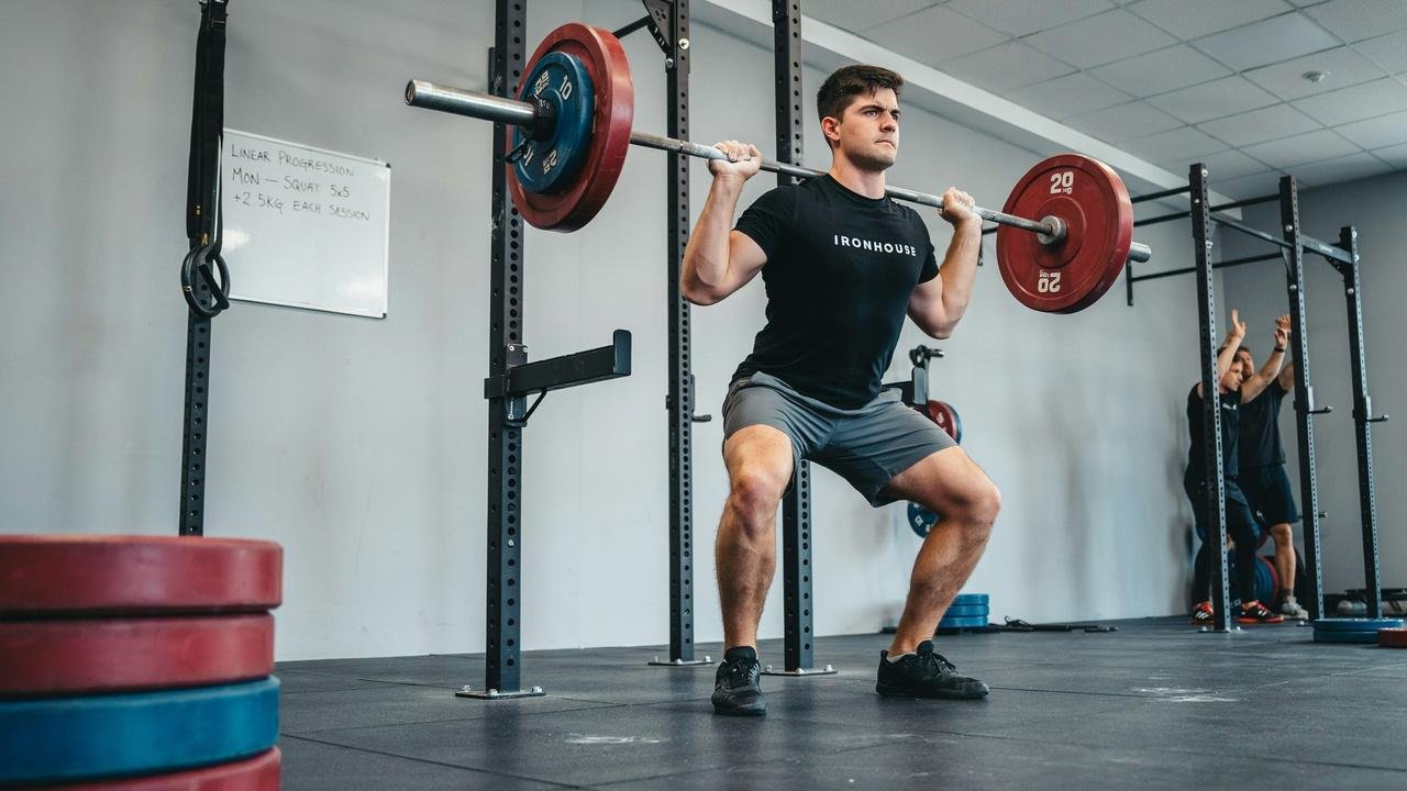 Beginner following a Starting Strength workout.