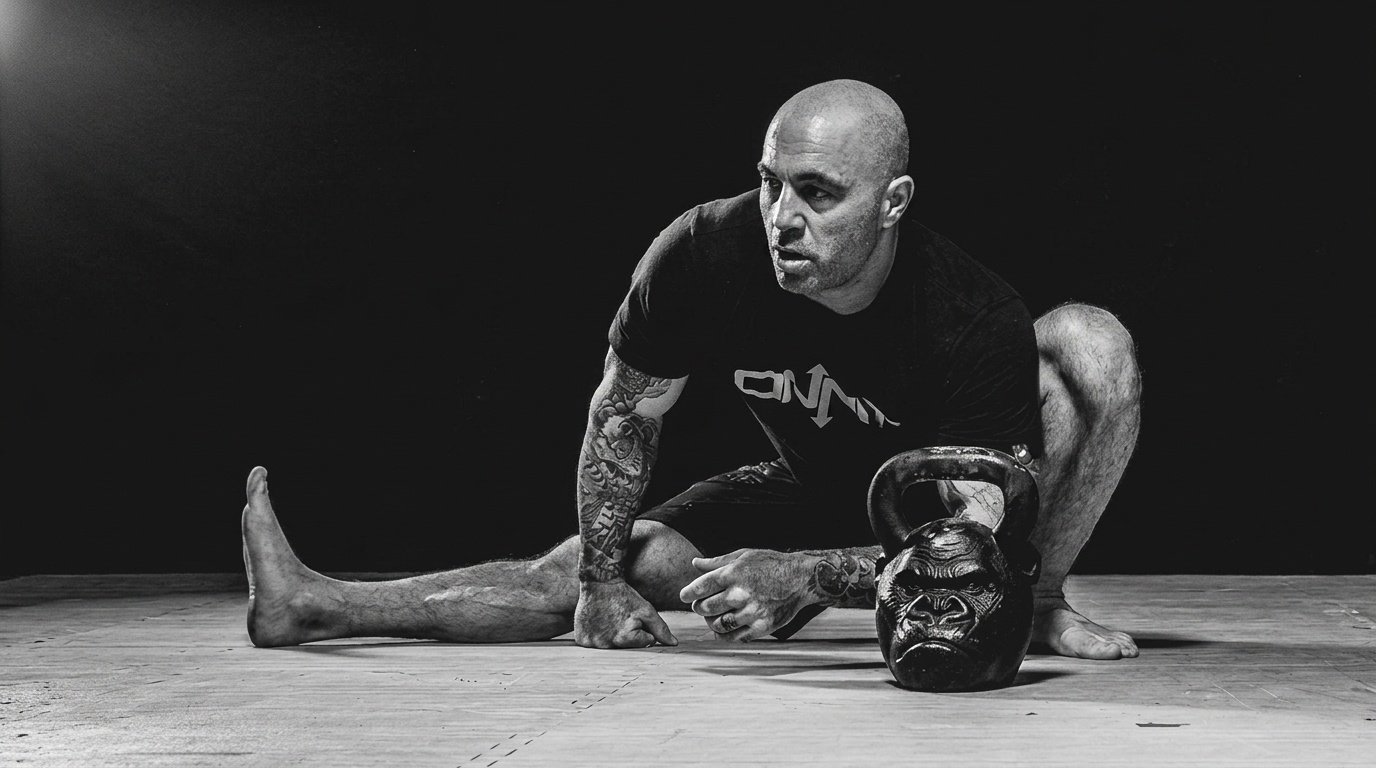Person performing bodyweight lunges to warm up before a kettlebell workout.